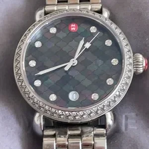 Michele Black Mosaic Diamond Watch $2200 NWT Michele CSX-36 Diamond, BLACK Mosaic Mop main image 2